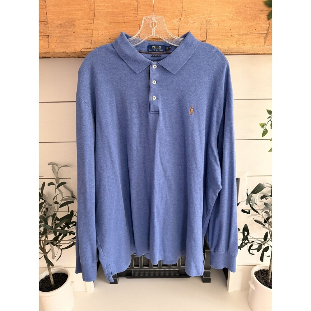 Polo Ralph Lauren Classic Fit Pima Soft Touch Blue long sleeve 100% cotton XXL
